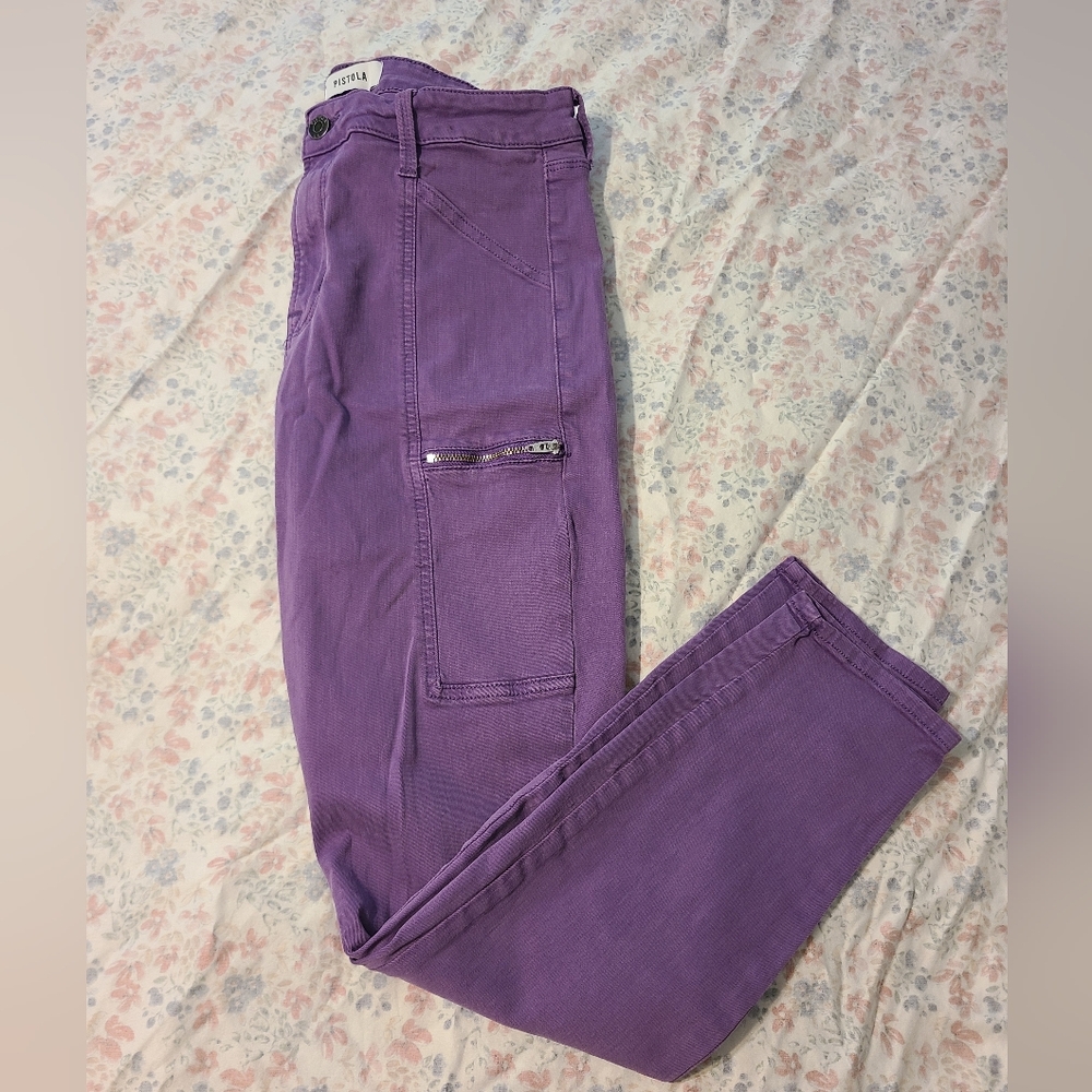 Pistola Hannah Skinny Purple Ankle Pants, Sz 29